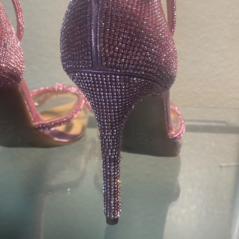 INC Elegant Pink Rhinestone Ankle Strap Heels - Picture 5 of 7